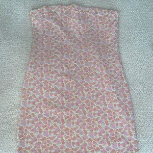 BP Pink and Orange Floral Mini Tube Dress